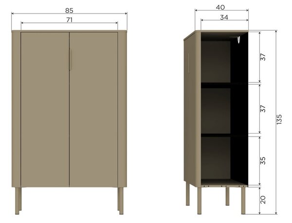 -25 % Dny MOMENTI– WOOOD Hnědá dřevěná komoda Gunnar 85 x 39 cm