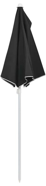 Zahradní půlkruhový slunečník s tyčí 180 x 90 cm černý 315565