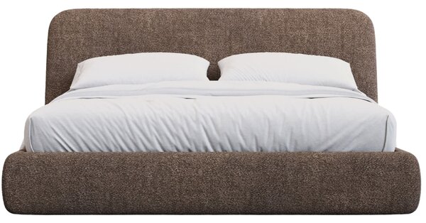 Kave Home Hnědá bouclé dvoulůžková postel Martina 180 x 200 cm