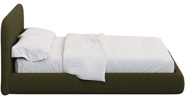 Kave Home Zelená bouclé dvoulůžková postel Martina 180 x 200 cm