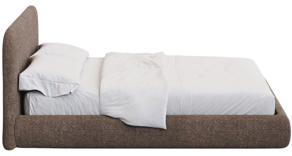 Kave Home Hnědá bouclé dvoulůžková postel Martina 160 x 200 cm