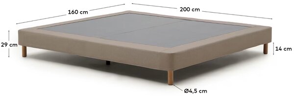 Kave Home Hnědá čalouněná dvoulůžková postel Ofelia 160 x 200 cm