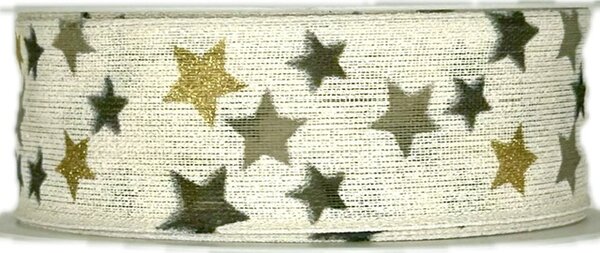Vánoční stuha CELESTIAL BLACK 25mm x 2m (13,-Kč/m)