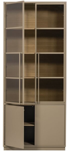-25 % Dny MOMENTI– WOOOD Béžovohnědá dřevěná vitrína Casa 236 x 101 cm