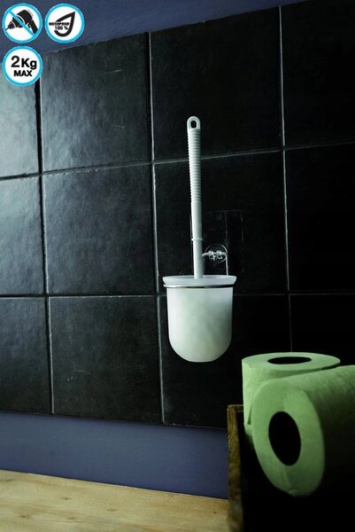 WC štětka samolepicí na zeď Compactor – montáž bez vrtání