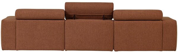 -25 % Dny MOMENTI– WOOOD Hnědočervená bouclé rohová pohovka Novi 300 cm, levá