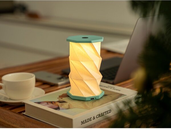 Bílá/tyrkysová přenosná světelná dekorace na USB ø 8 cm Twist – Gingko