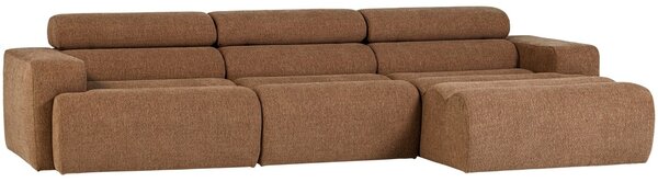 -25 % Dny MOMENTI– WOOOD Hnědá bouclé rohová pohovka Novi 300 cm, pravá