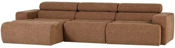 -25 % Dny MOMENTI– WOOOD Hnědá bouclé rohová pohovka Novi 300 cm, levá