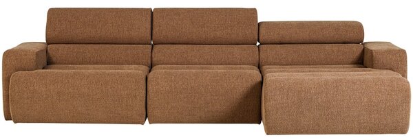 -25 % Dny MOMENTI– WOOOD Hnědá bouclé rohová pohovka Novi 300 cm, pravá