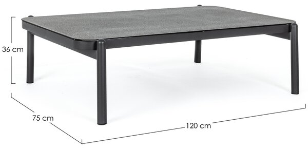 -25 % Dny MOMENTI– Bizzotto Tmavě šedý skleněný zahradní konferenční stolek Florencia 120 x 75 cm
