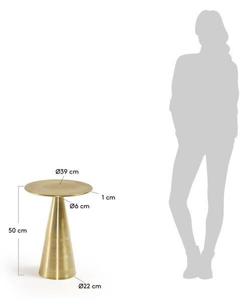 Hliníkový kulatý odkládací stolek ø 39 cm Rhet – Kave Home
