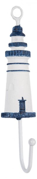 Modro-bílý háček maják Vuurtoren – 4x4x18 cm