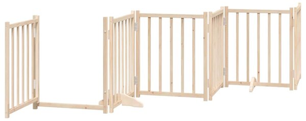 Zábrana pro psy s dvířky skládací 9 panelů 450 cm topol 3155697