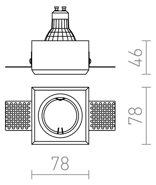Rendl - Design Zápustné svítidlo QUO R, 8W, GU10