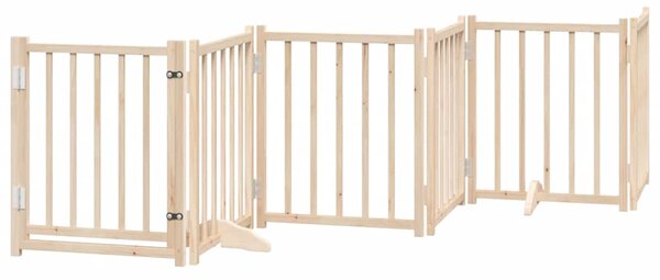 Zábrana pro psy s dvířky skládací 9 panelů 450 cm topol 3155697