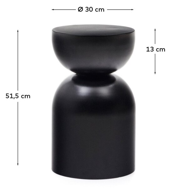 Černý kovový odkládací stolek Kave Home Rachell 30,5 cm