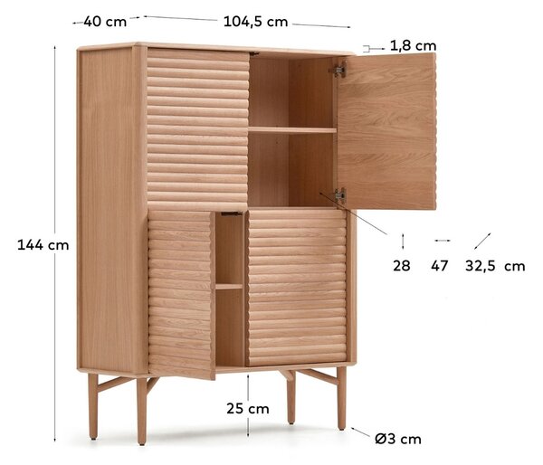 Dubová komoda Kave Home Lenon 104,5 x 40 cm