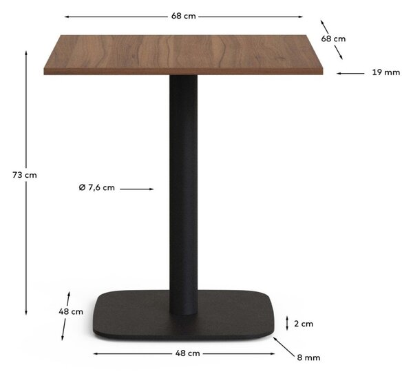 Kave Home Přírodní bistro stolek Dina 70 x 70 cm