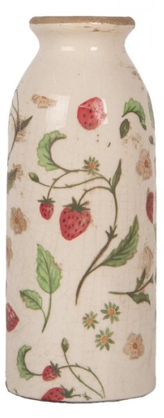 Keramická váza s jahodami Louis – 8x20 cm