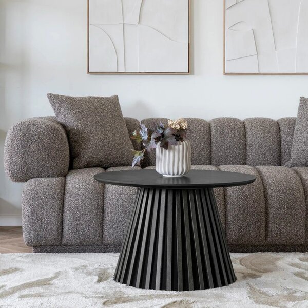 Nordic Living Černý dubový konferenční stolek Osaka 70 cm