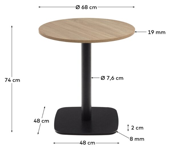 Přírodní bistro stolek Kave Home Dina 70 cm
