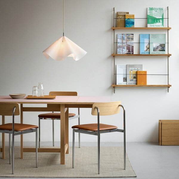 Závěsná svítidlo Moebe, Sinuate, stmívatelné, Bílá, Obývací pokoj, Papír / Karton, Design