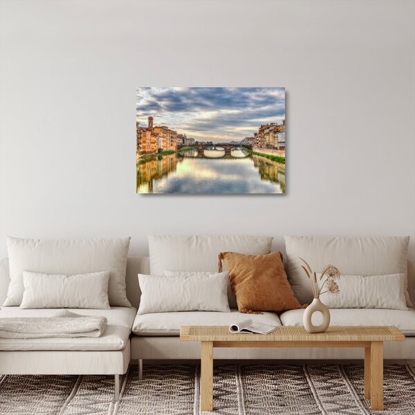 Skleněný obraz - Most přes řeku (70x50 cm)