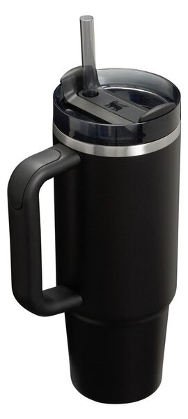 Černá termoska s brčkem z nerezové oceli 890 ml Quencher H2.O FlowState™ Tumbler Black 2.0 – Stanley