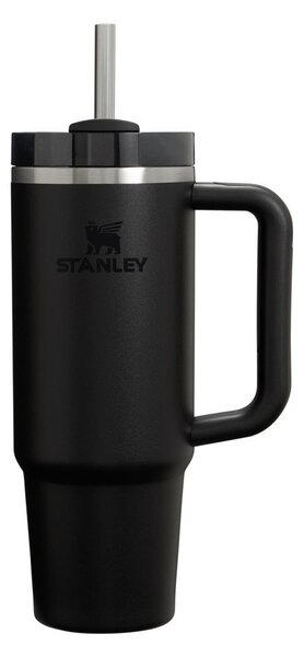 Černá termoska s brčkem z nerezové oceli 890 ml Quencher H2.O FlowState™ Tumbler Black 2.0 – Stanley