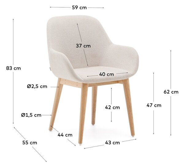 Béžová čalouněná jídelní židle Kave Home Konna