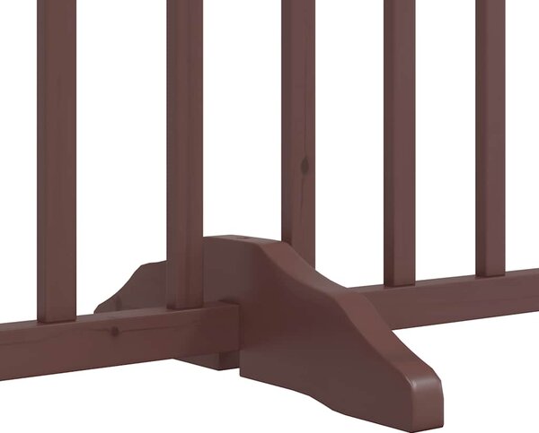 Zábrana pro psy s dvířky skládací 6 panelů hnědá 480 cm topol 3155749