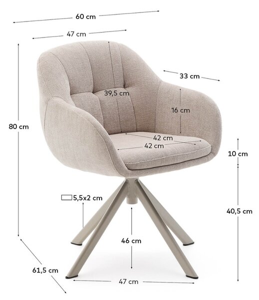 Béžová otočná židle Kave Home Dorina