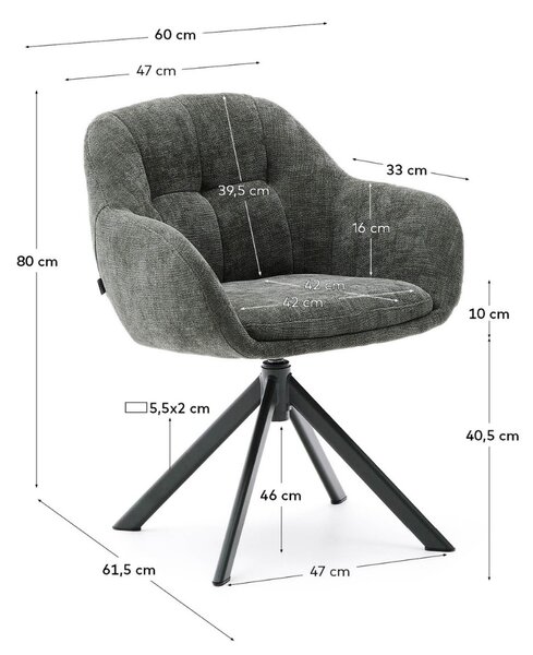 Tmavě zelená otočná židle Kave Home Dorina