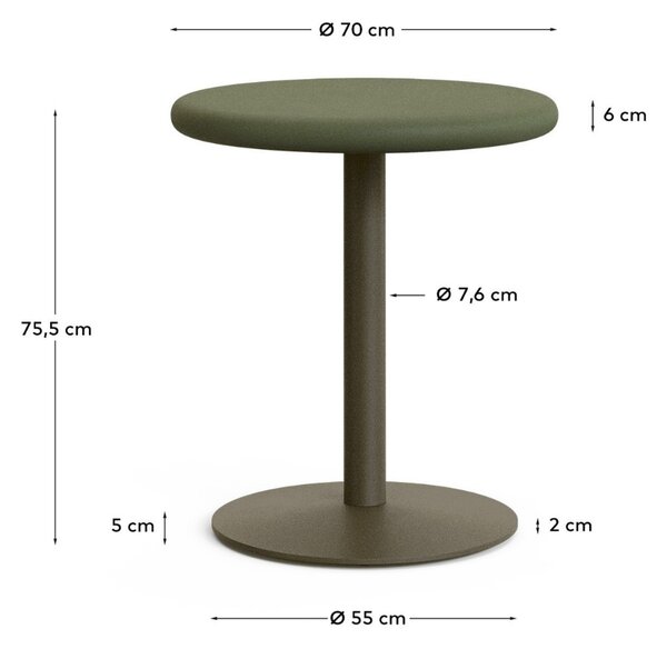 Zelený cementový bistro stolek Kave Home Esilda 70 cm