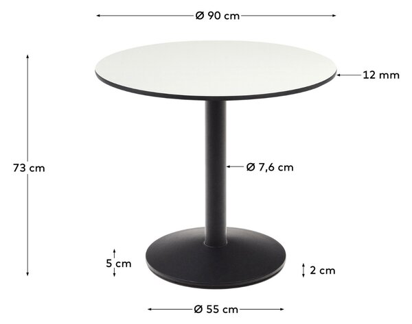 Bílý bistro stolek Kave Home Esilda 90 cm