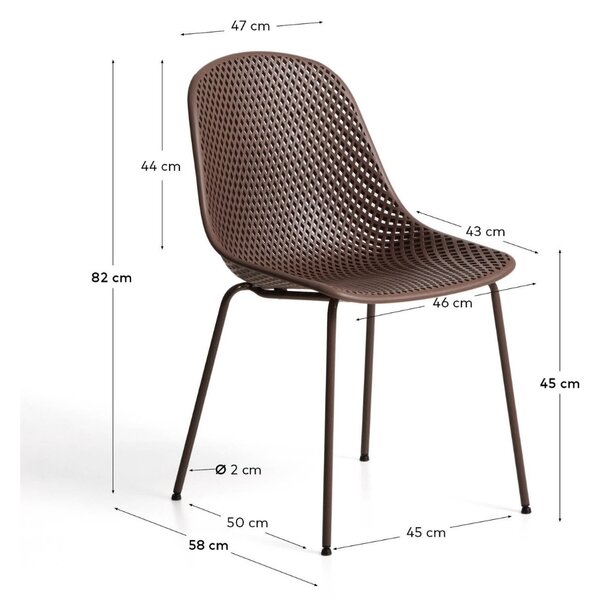Kave Home Hnědá plastová jídelní židle Quinby