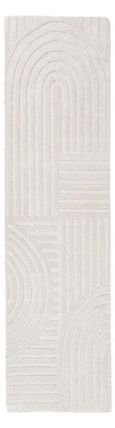 Slonovinový ručně tkaný vlněný běhoun 60x230 cm Zen Garden – Flair Rugs