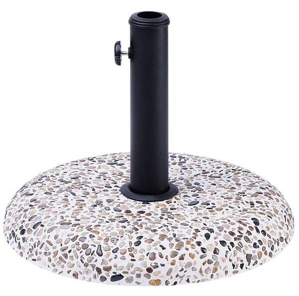 Stojan na zahradní deštník beton s kamínky ⌀ 47 cm