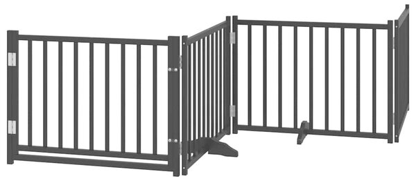 Zábrana pro psy s dvířky skládací 6 panelů černá 480 cm topol 3155737
