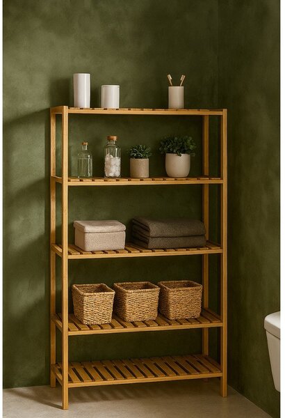 Bambusový koupelnový regál v přírodní barvě 60x130 cm Skaren – Bonami Essentials