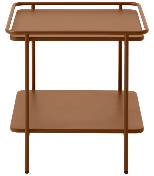Unique Furniture Terakotově oranžový kovový odkládací stolek Yuba 45 x 45 cm