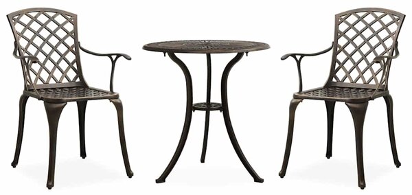 3dílný bistro set litý hliník bronzový 315591