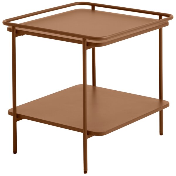 Unique Furniture Terakotově oranžový kovový odkládací stolek Yuba 45 x 45 cm