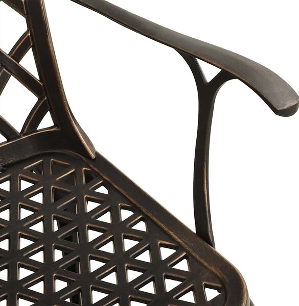 3dílný bistro set litý hliník bronzový 315591