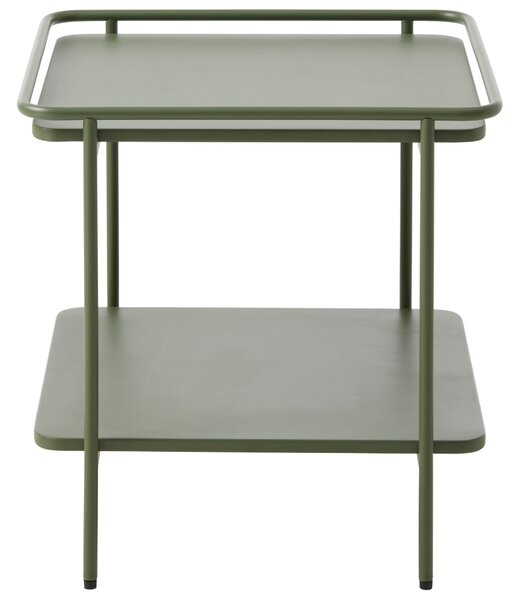 Unique Furniture Olivově zelený kovový odkládací stolek Yuba 45 x 45 cm
