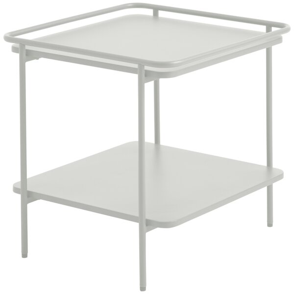 Unique Furniture Světle šedý kovový odkládací stolek Yuba 45 x 45 cm