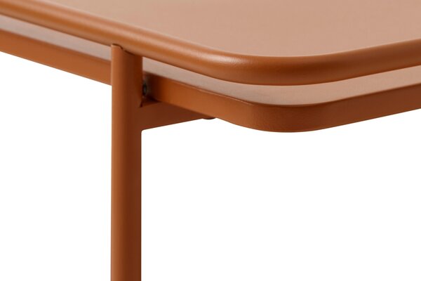 Unique Furniture Terakotově oranžový kovový odkládací stolek Yuba 45 x 45 cm