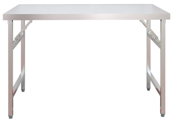 Kuchyňský pracovní stůl s horní policí 120 x 60 x 115 cm ocel 3155991