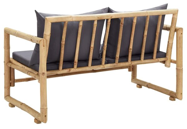 Zahradní lavice s poduškami 115 cm bambus 315597